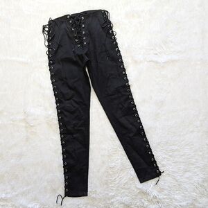 Frederick's of Hollywood Black Lace-Up Skinny Jeans